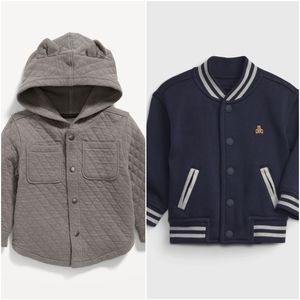 VGUC Bundle of 2 Jackets Gap Varsity + Old Navy Shacket Toddler 12-18 Mo…